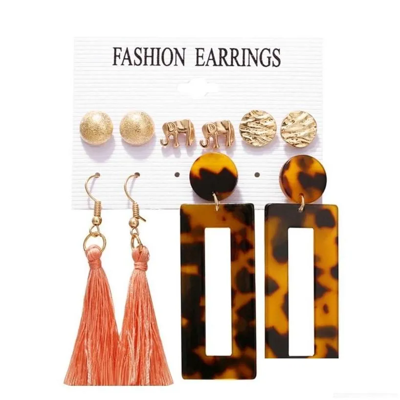 boho crystal long tassel drop earrings for women ethnic geometric rose flower sign dangle statement earring 2019 fashion jewelry in