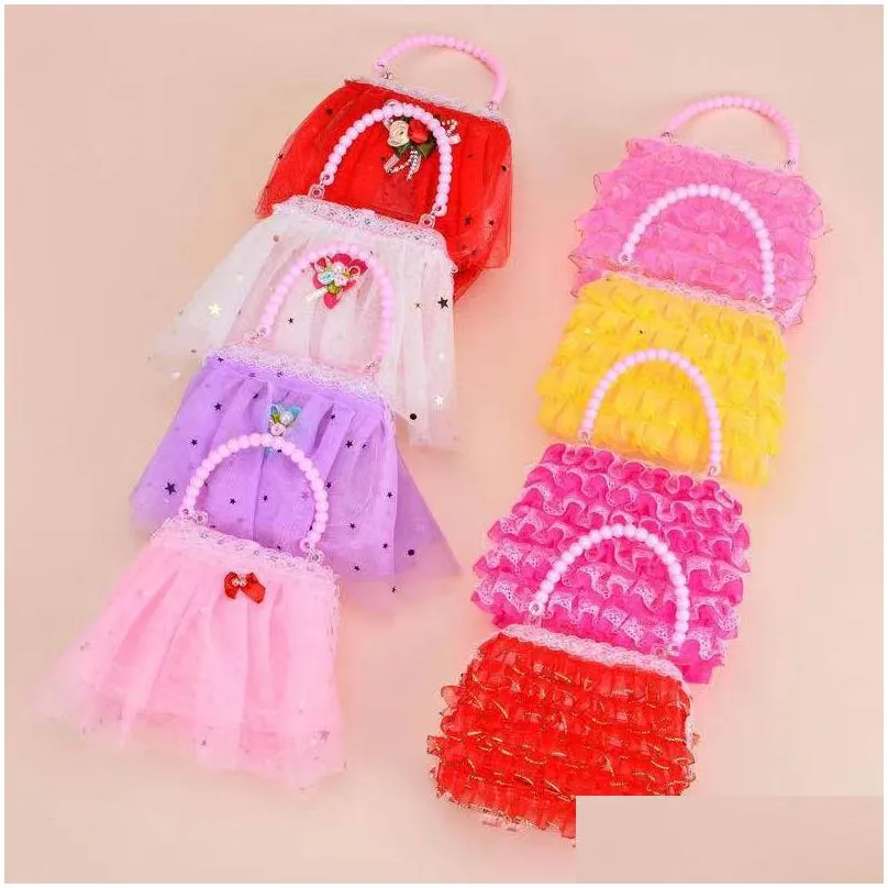 party favor christmas gift childrens luminous bag cosmetic handbag princess fashion girl play house toy storage bags xmas