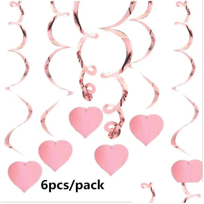 party decoration 4/6pcs love heart ceiling hanging garland wedding home decora diy bachelorette ornaments