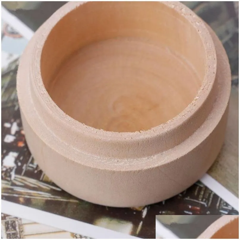 Small Round Wooden Storage Box Ring Box Vintage decorative Natural Craft Jewelry box Case Wedding Accessories LX0288