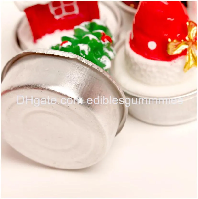  christmas candle craft painted aluminum shell snowman christmas tree tea wax birthday candle