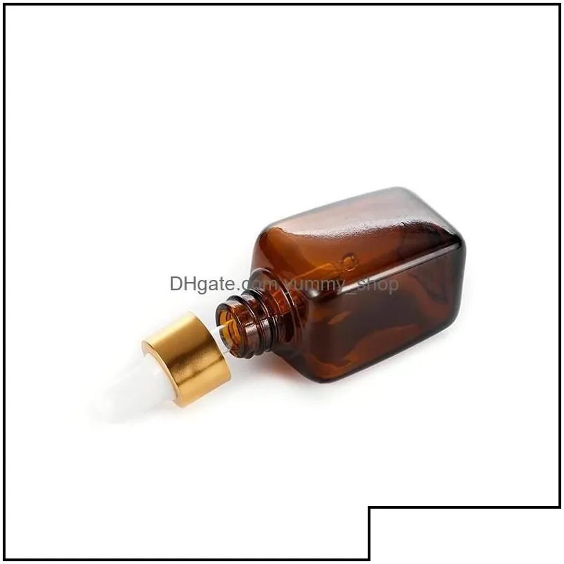 wholesale packing bottles office school business industrial amber glass essential oil bottle e liquid square dropper 10ml 20ml 30ml mtiple type