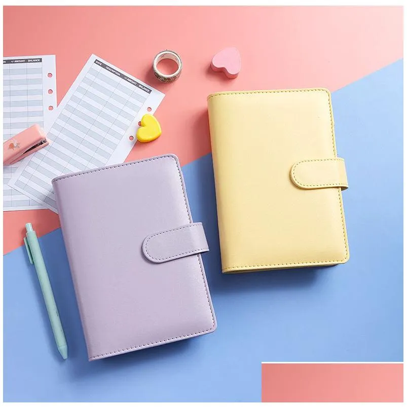 wholesale a6 notepads binder cover with 8pcs pvc binder pockets and 12pcs expense budget sheets for money receipts budgeting organizer