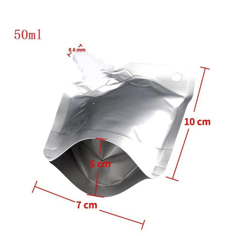 wholesale Doypack Aluminum Foil Spout Bag For Drinking Liquid Storage Bag Jelly Milk Sauce Oil Transparent Stand Up bag LX2932