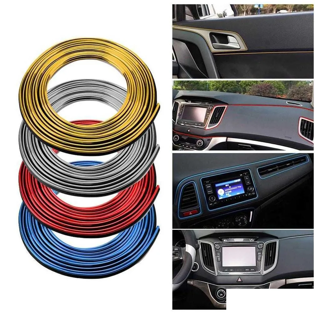 5m universal car interior moulding trims line strips auto car door gap edge trim strip decorative line sticker car accessories