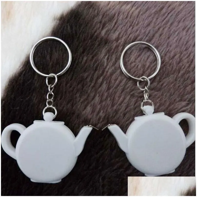 Love is Brewing Teapot Plastic Measuring Tape Keychain Portable Mini Key Chain Wedding Christmas Gift Favors ZA1221