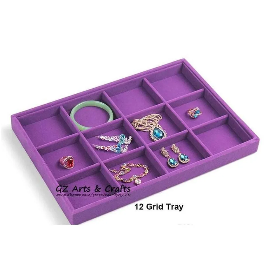 jewelry packaging tray upscale purple velvet jewelry display box rings necklace earring bracelets organizer 0fur9