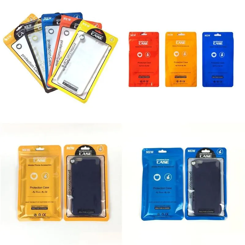 wholesale 1000Pcs/ Lot 12*21cm 4 colors Plastic Cell Phone Case Bags Mobile Phone Shell Packaging Zipper Pack bag LX172