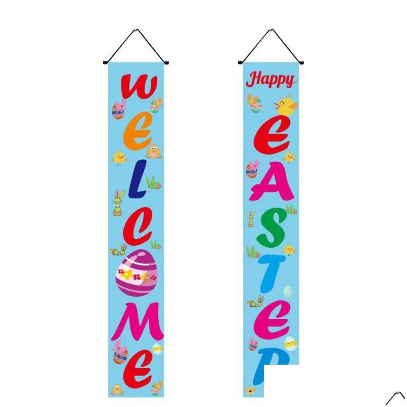 valentine day easter st patrick party door banner polyster happy easter porch sign couplet home decoration