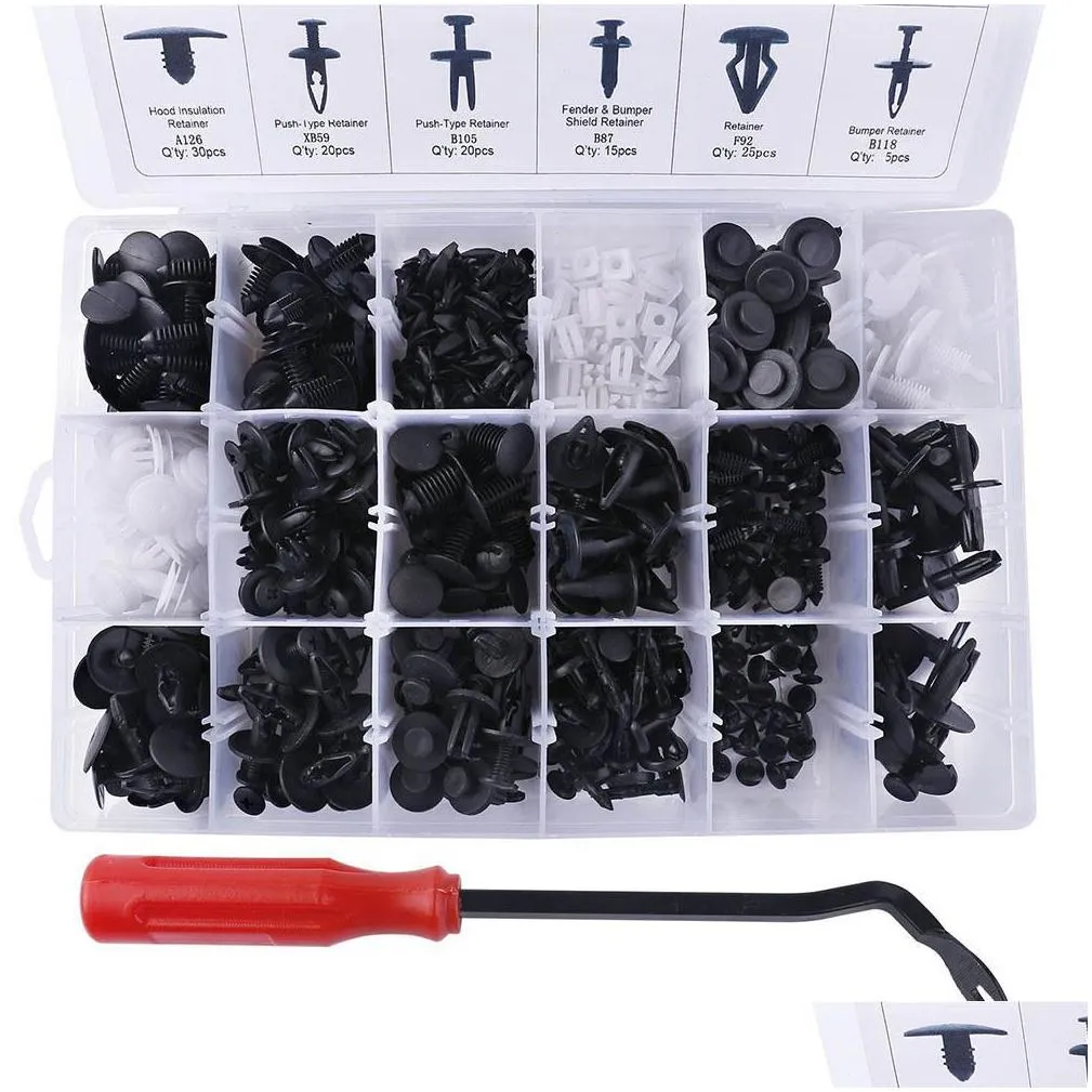 full set 415pcs plastic car body push pin rivet fasteners trim moulding clip screwdriver for honda  bmw