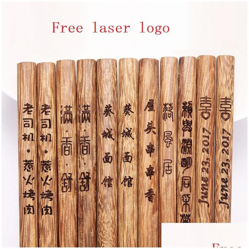 New arrival Creative Personalized Wedding favors and gifts, Customized Engraving Wenge wood Chopsticks Free custom logo LX0804
