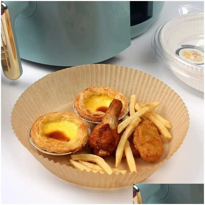 Air Fryer Disposable Paper Parchment Wood Pulp Steamer Cheesecake Air Fryer Accessories Baking Paper For Air Fryer LX4947