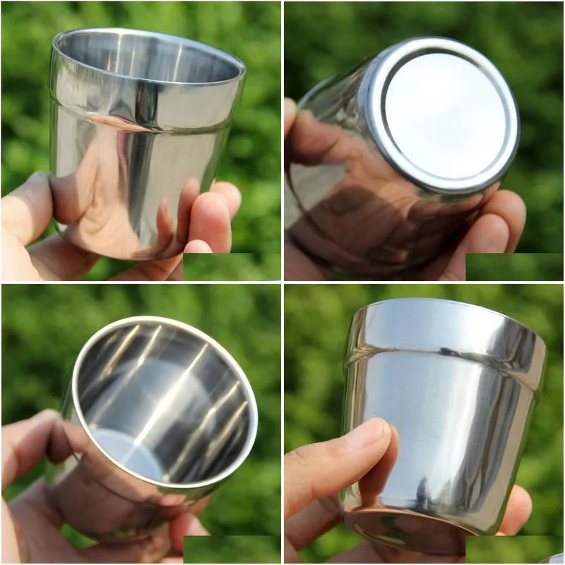 180ml Stainless steel cup double wall mug wine beer mug camping water milk coffee mug LZ0333