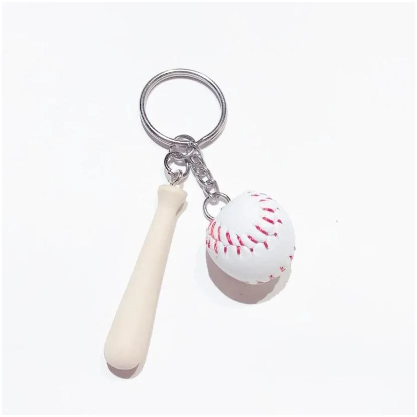 ups mini baseball softball party favors keychain with wooden bat for sports theme/ team souvenir athletes rewards