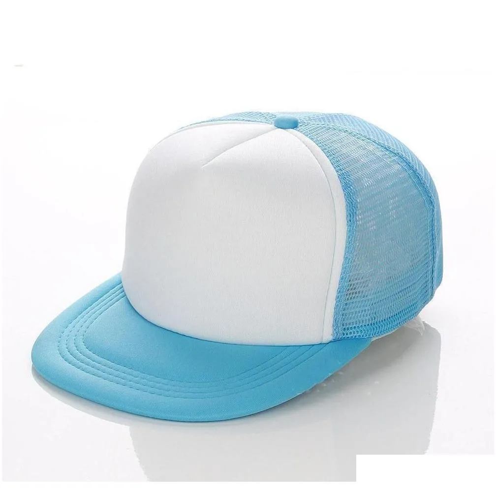 plain hip hop trucker caps blank snapbacks mesh designer hats adjustable for men women sun hat 11 colors bwz2j