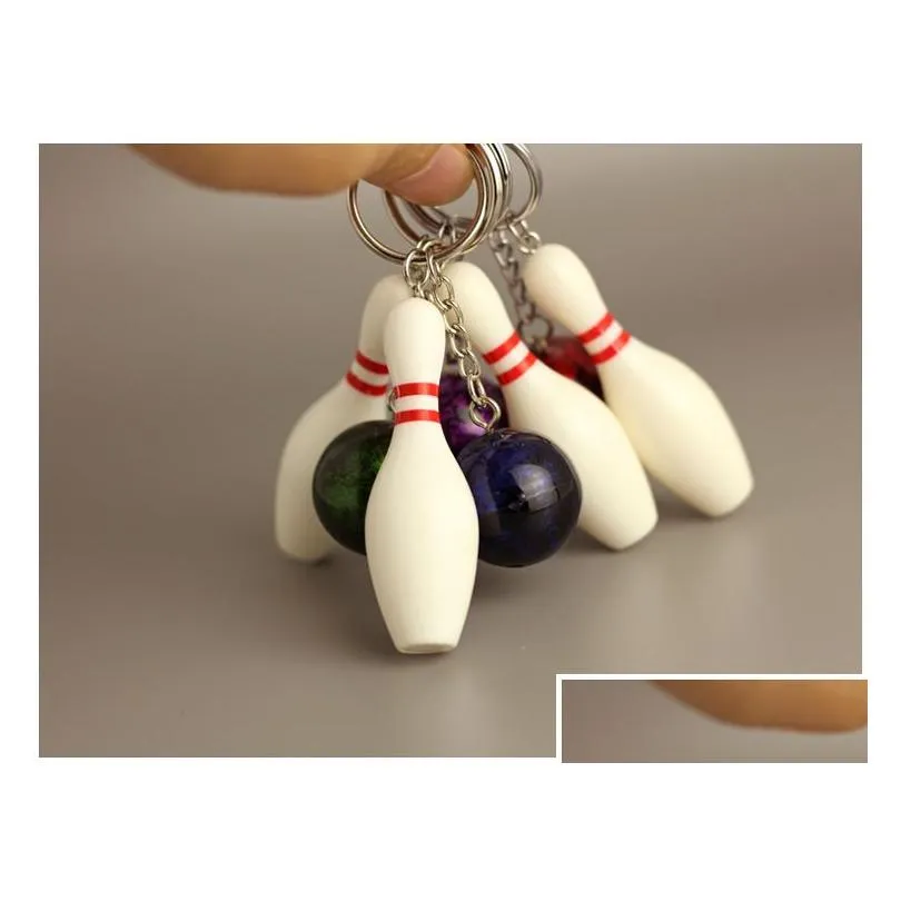 New Metal Bowling Ball Key chains Fashion Novelty Sports Key rings Gifts for Promotion FREE SHIPPING WA2080