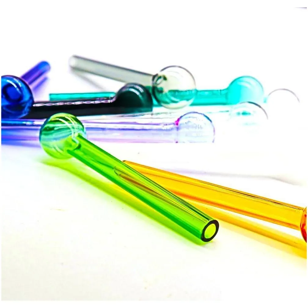 glass burner transparent fy2305 burner oil oil glass pipes pyrex burning pipe tube water pipes 4inch10cm colorful jlles yummyshop