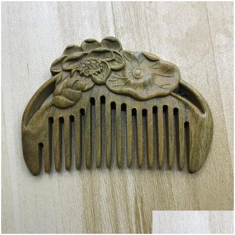 handmade carved natural sandalwood hair comb wide tooth anti-static no snag wooden combs for men women home decor