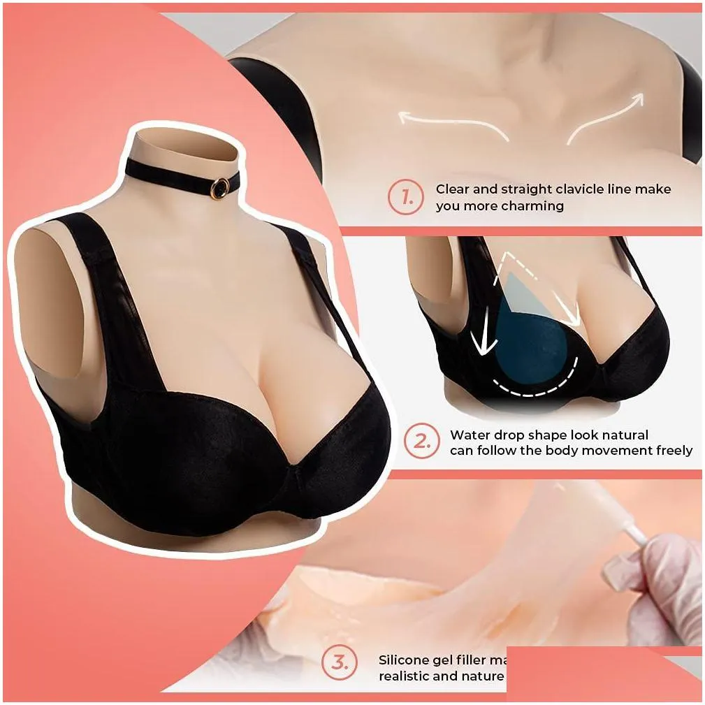 fake boobs false breasts b-g cup breast forms for crossdressers silicone breast plates drag queen