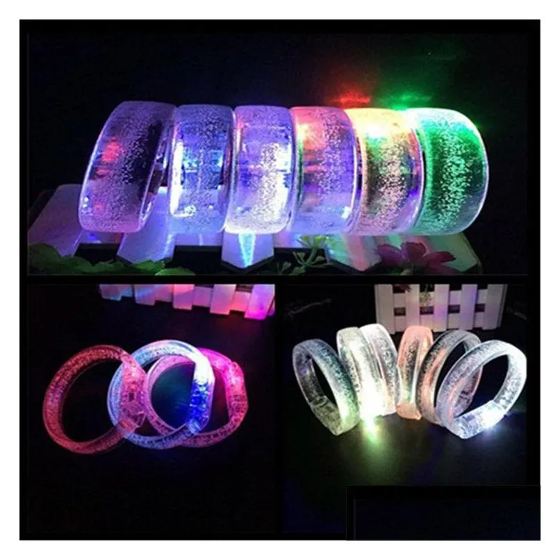 2019 Led Wedding Favors Direct Sale Led Multi Color Bubble Flashing Light Up Glow Fashion Rave Party Bracelet Bangle LX0037