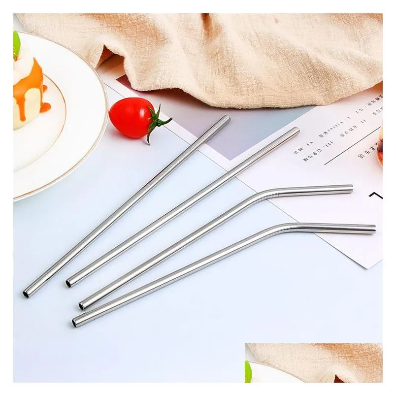 304 Stainless Steel Silver Drinking Straws 8.5