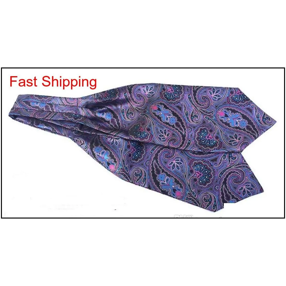 mens cravat ties vintage polka dot floral wedding formal cravat ascot scrunch self british style gentleman polyester silk neck tie