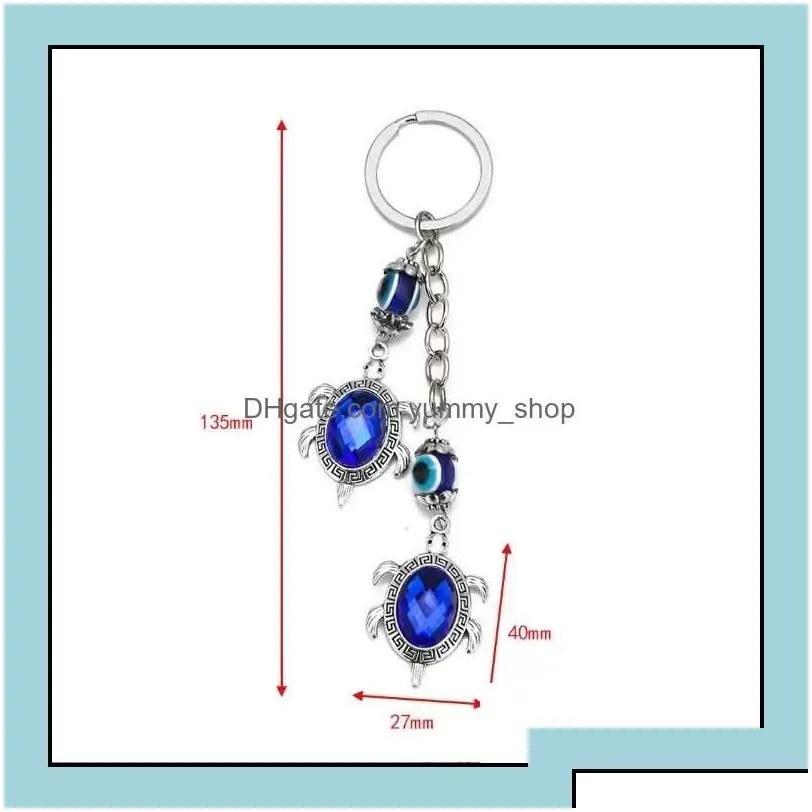 keychains lanyards animal butterfly turtle elephant evil eyes keychain key chain glass blue eye pendant ornament rin drop delivery