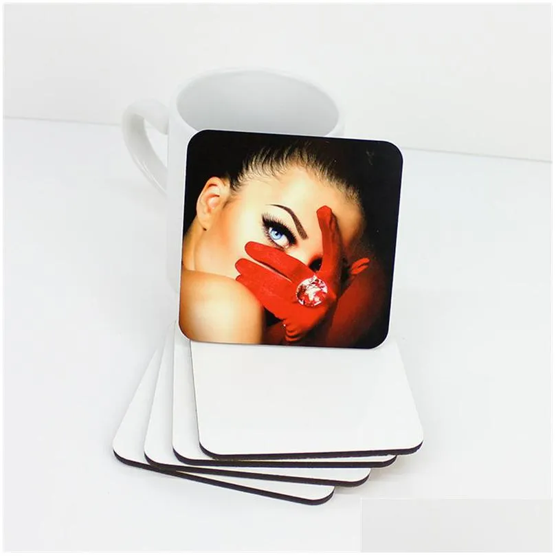 sublimation blank coaster mdf wood diy customed cup pad no slip heat transfer drinkware mats