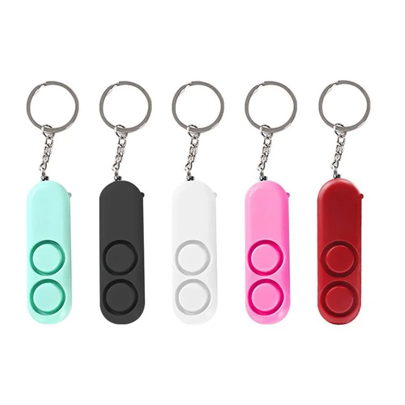 120db self defense keychain pendant outgoing girls personal safty alarm led keychains anti-lost device