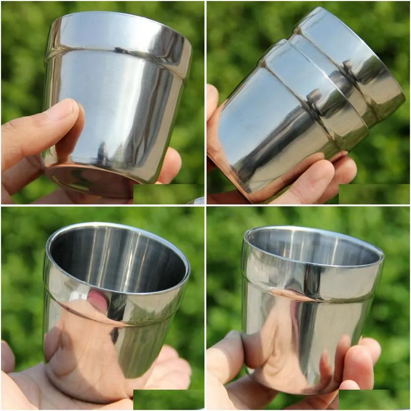 180ml Stainless steel cup double wall mug wine beer mug camping water milk coffee mug LZ0333