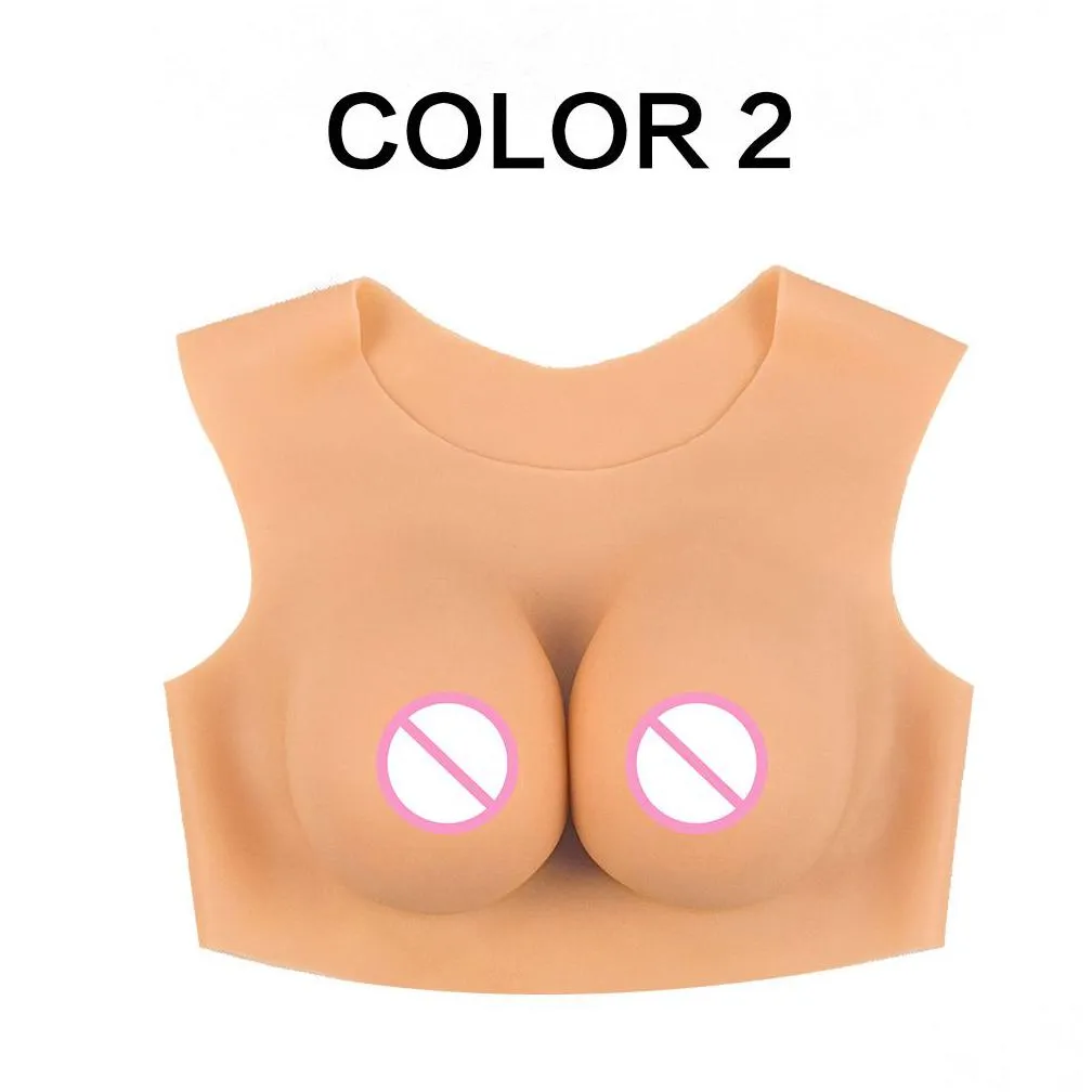 silicone breastplate fake breast forms for crossdresse drag queen cosplay b-g cup cotton filling round neck