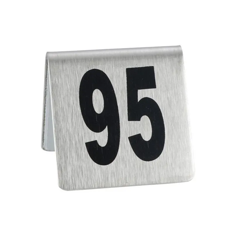 Stainless Steel Table Number Cards Wedding Restaurant Cafe Bar Table Numbers Stick Set For Wedding Birthday Party Supplies 1-50/1-100