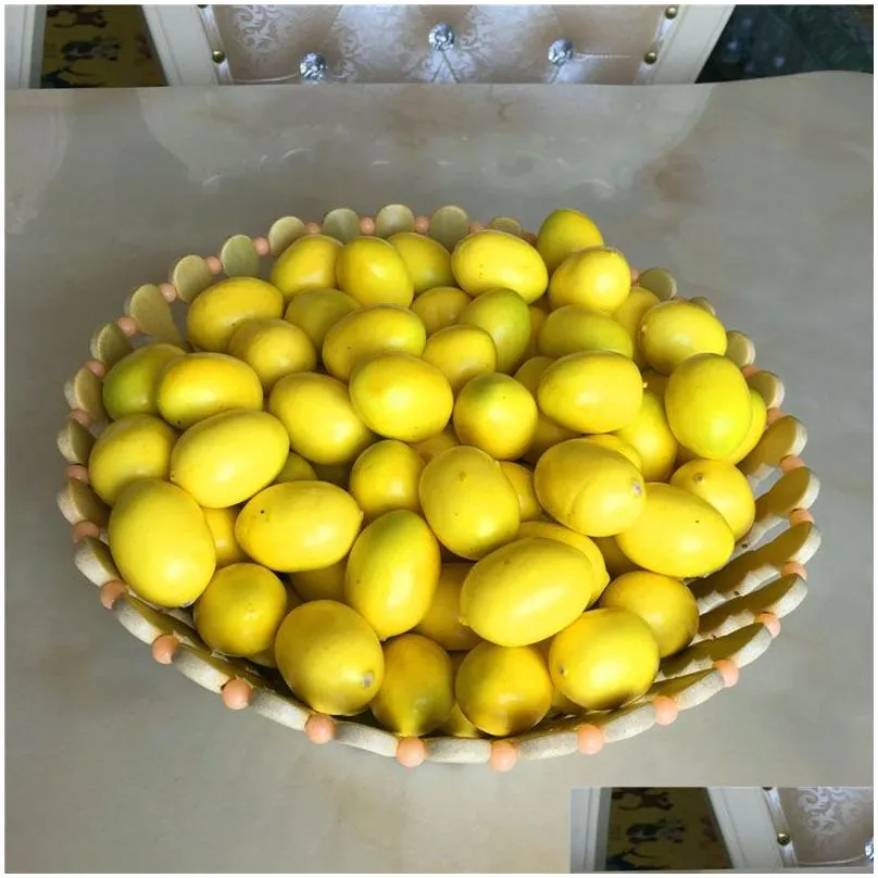 Mini Yellow Artificial Faux Lemon Simulation Plastic Fruits Living Room Kitchen Home Decoration Table Decorative Ornament ZA2603