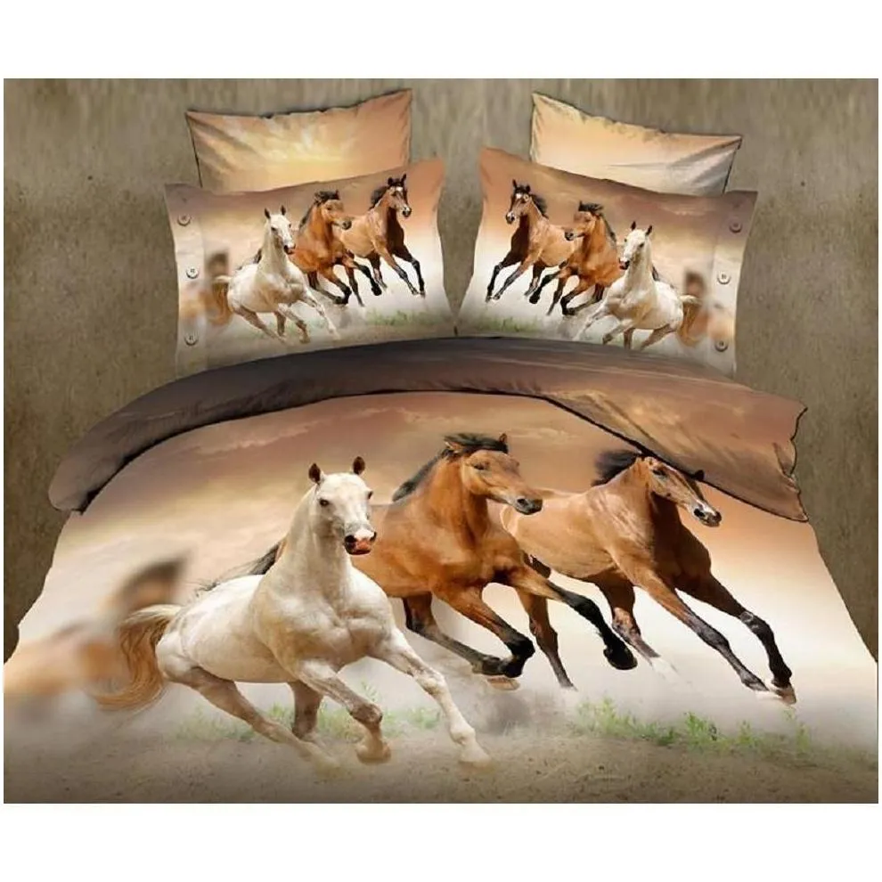 3d animal horse twin king full double set bedclothes bedspread pillowcase duvet cover bedding set gj3nc
