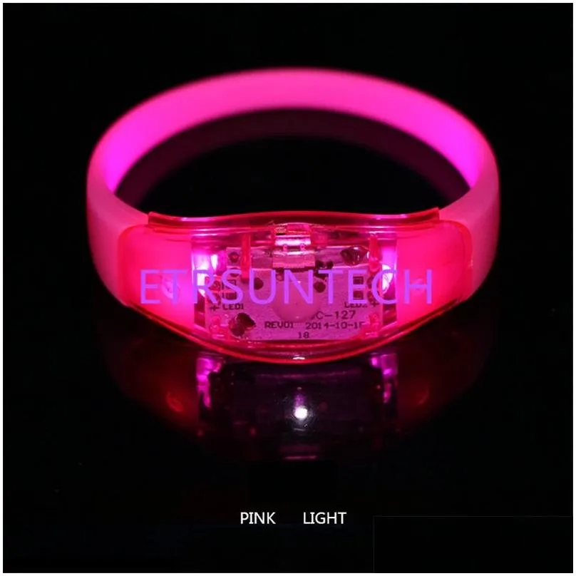 Led Voice Control Bracelets Luminous Wristband Night Light Kids Toys glow In The Dark Party Accessories LX0054