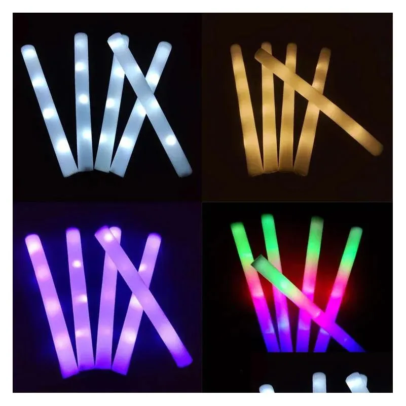 9 style led glow sticks lighting foam stick for party decoration wedding concert birthday a113