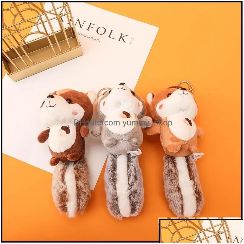 novelty items wholesale creative nut squirrel plush toys big tail doll hine schoolbag pendant car key chain drop delivery home garden