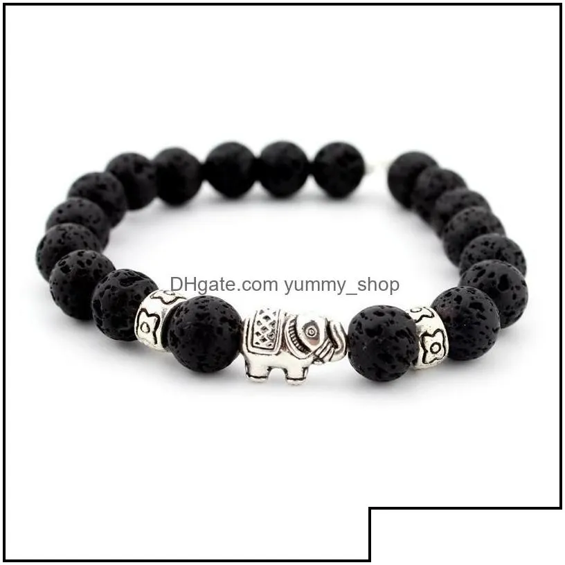 beaded elephant bracelet natural stone yoga bangle for women men charm jewelry handmade stretch bracelets drop delivery othay