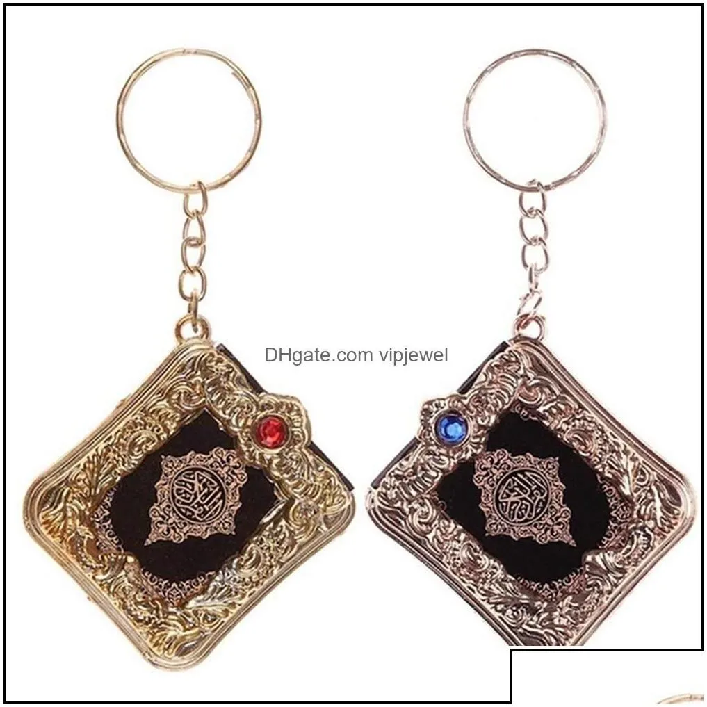 key rings muslim mini ark quran book keychain arabic opp pendant accessories crafts keyrings jewelry m177fa drop delivery dhmdn