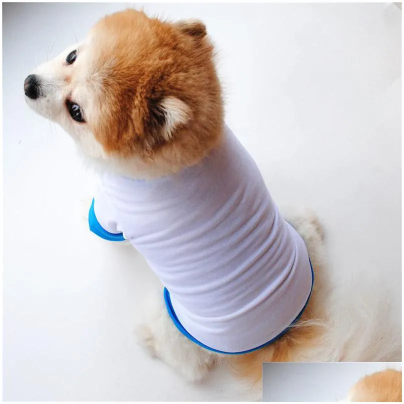 blank sublimation pet shirt cotton white blank puppy shirts xs-l dogs summer t-shirt vest dog apparel