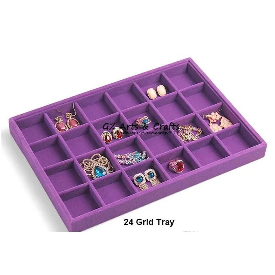 jewelry packaging tray upscale purple velvet jewelry display box rings necklace earring bracelets organizer 0fur9