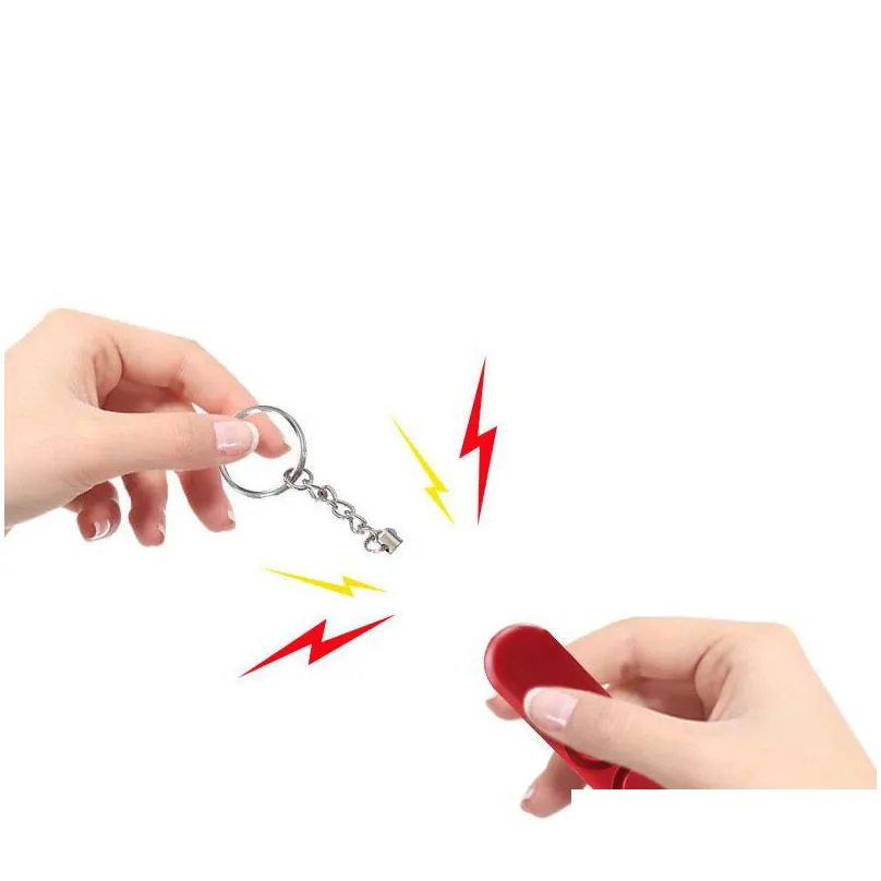 120db self defense keychain pendant outgoing girls personal safty alarm led keychains anti-lost device
