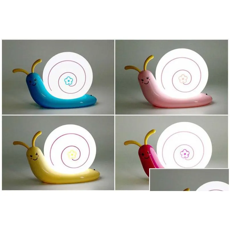 Night Light Decorative Lamp Lampe Bedroom Children Kids Baby USB Battery Led Snail Kids Baby Sleeping Toilet Light ZA2541