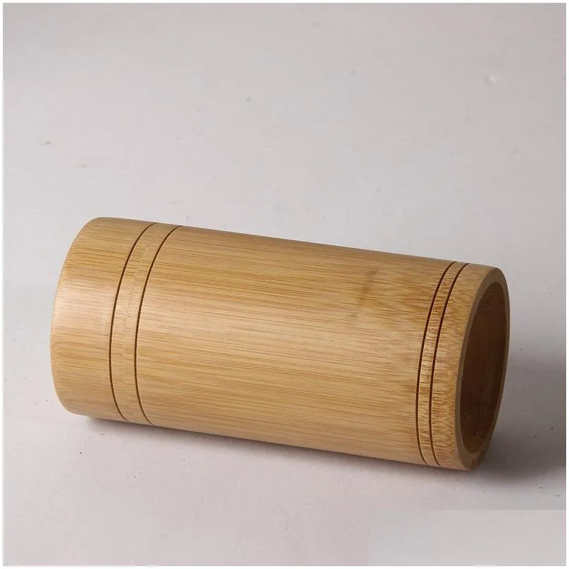 Bamboo Storage Bottles Jars Wooden Small Box Containers Handmade For Spices Tea Coffee Sugar Receive With Lid Vintage LX2718