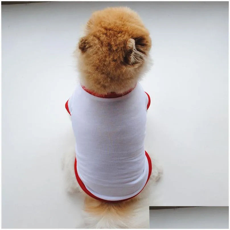 blank sublimation pet shirt cotton white blank puppy shirts xs-l dogs summer t-shirt vest dog apparel