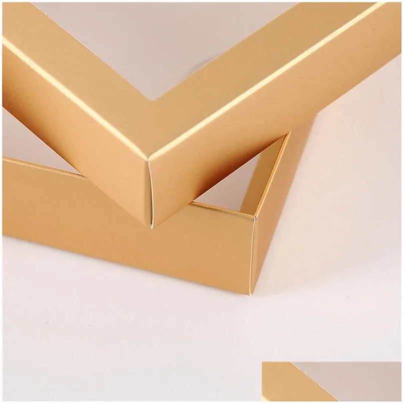 White Gold Gift Paper Box With Window Birthday Wedding Party Paper Box Packaging Candy  Cup Cake Gift Boxes LX2365