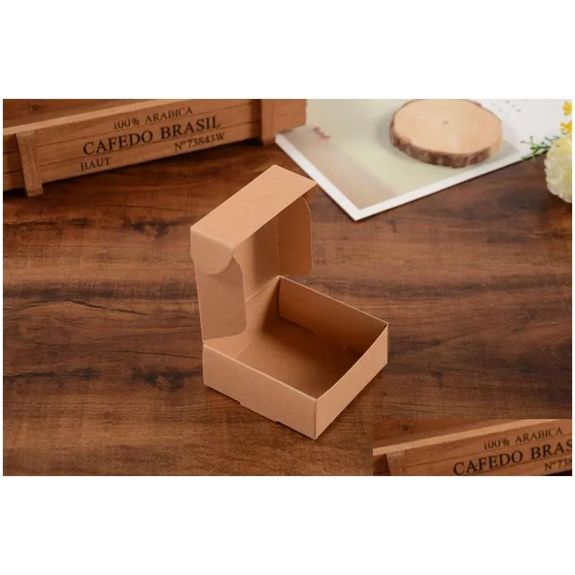 9.5*9.5*3.5cm Kraft Paper Cardboard Package Box Gift Packaging Soap Jewlery Packing Box Candy Boxes ZA4518