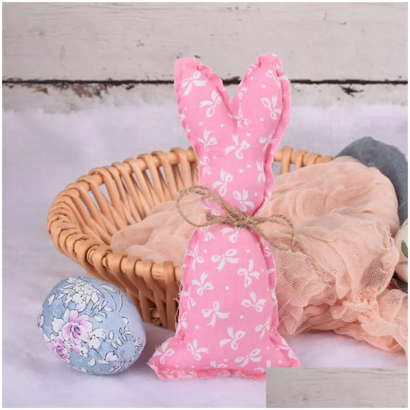 easter rabbit decoration cloth art plush bunny holiday party ornaments kids toys gifts home decorations
