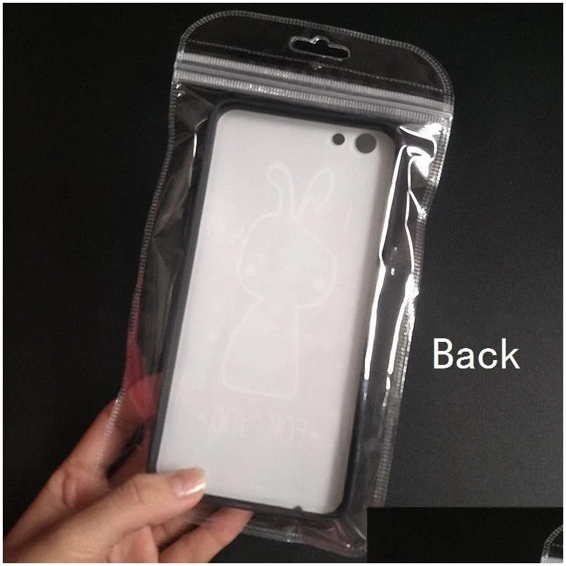 wholesale 12*22cm Plastic Cell Phone Case Bags Poly Mobile Phone Shell Storage Packaging Zipper Pack For Mobile Phone wholesale LX1350
