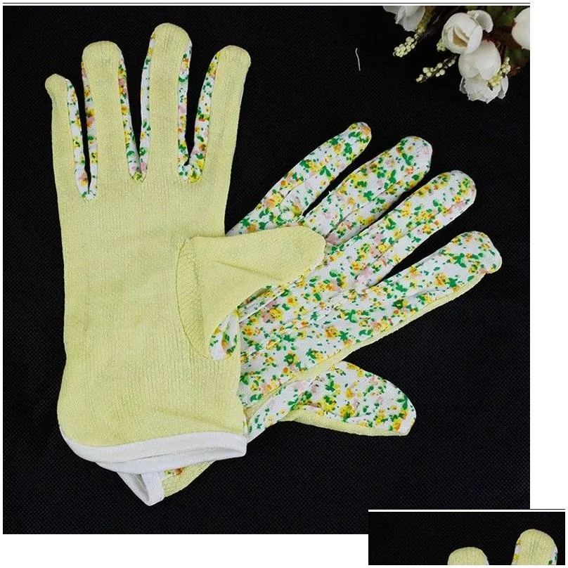 100% Cotton Antiskid Personal Workplace Safety Soft Jersey Women Gardening Working Gloves 4 colors Free Shipping WA0592